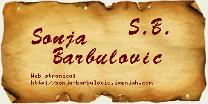 Sonja Barbulović vizit kartica